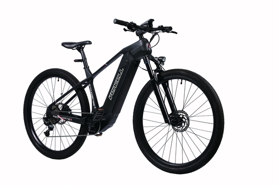 Black Carbon Frame Sepeda gunung bertenaga listrik dengan kinerja rem cakram hidrolik dan kapasitas baterai 36V 15,6Ah
