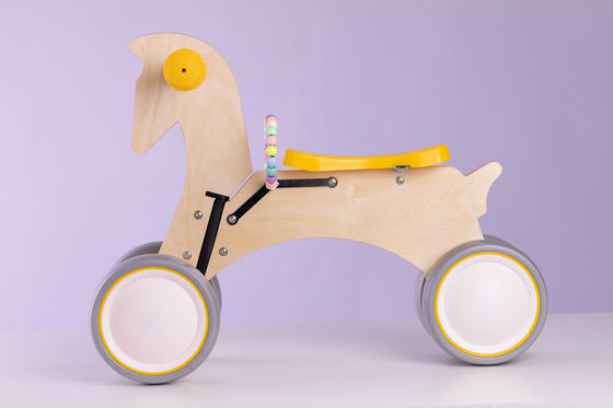 6inch Wheel Birch Log Rocking Horse Balance Bike For Toddler