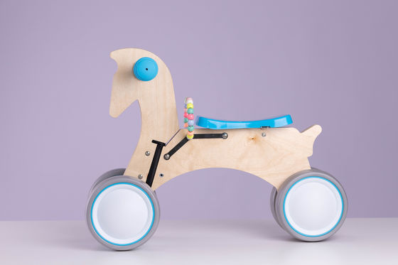 6inch Wheel Birch Log Rocking Horse Balance Bike For Toddler