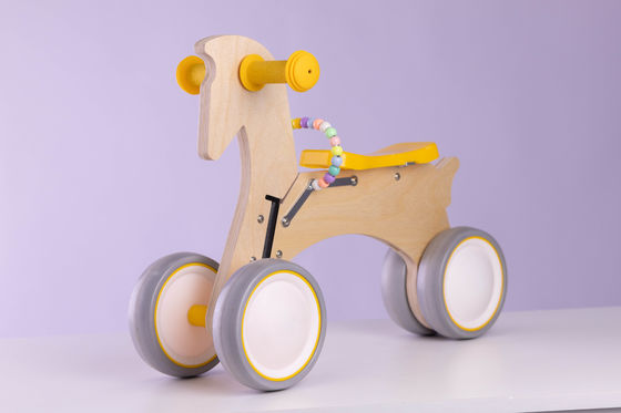 Toddler 6inch Wheel Birch Log Rocking Horse Balance Bike Without Base