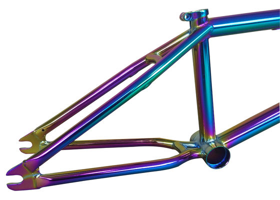 20 Inch BMX Bicycle Rainbow Frame Oil Slick Full crmo Top Tube 20.75"RC 336mm Integrated Head TubeMid bb Removable Brake